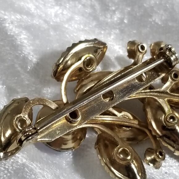 Vintage 80's floral brooch aurora borealis stones 1.1899 - Picture 9 of 16